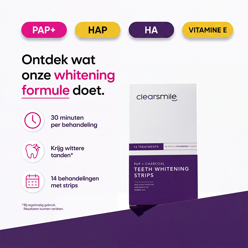PAP+ Whitening Strips - Zonder pijn, wittere tanden