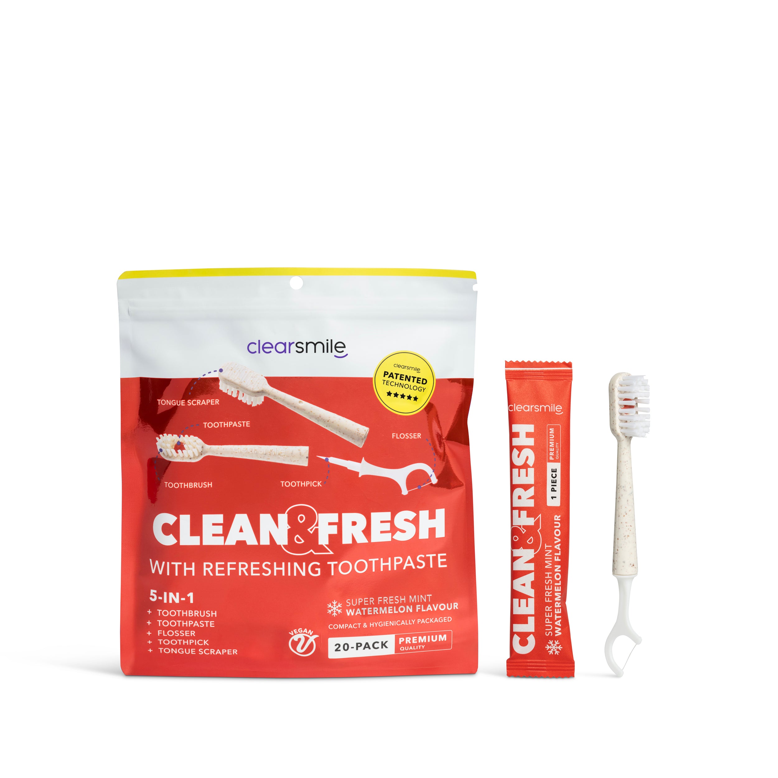 5-in-1 Toothbrush – Clean & Fresh | Cooling Mint & Watermelon
