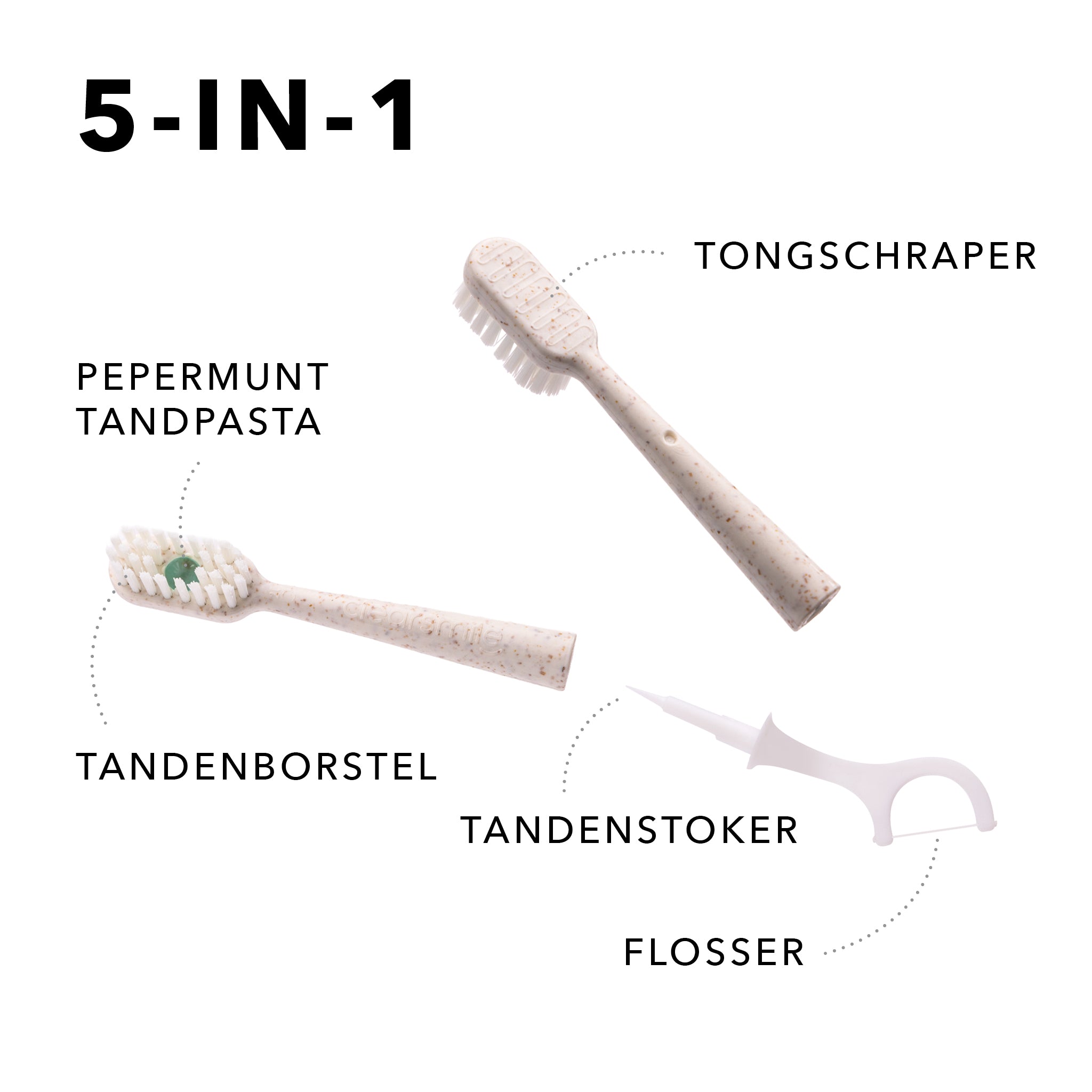 5 in 1 Tooth Brush - Clean & Fresh - Peppermint