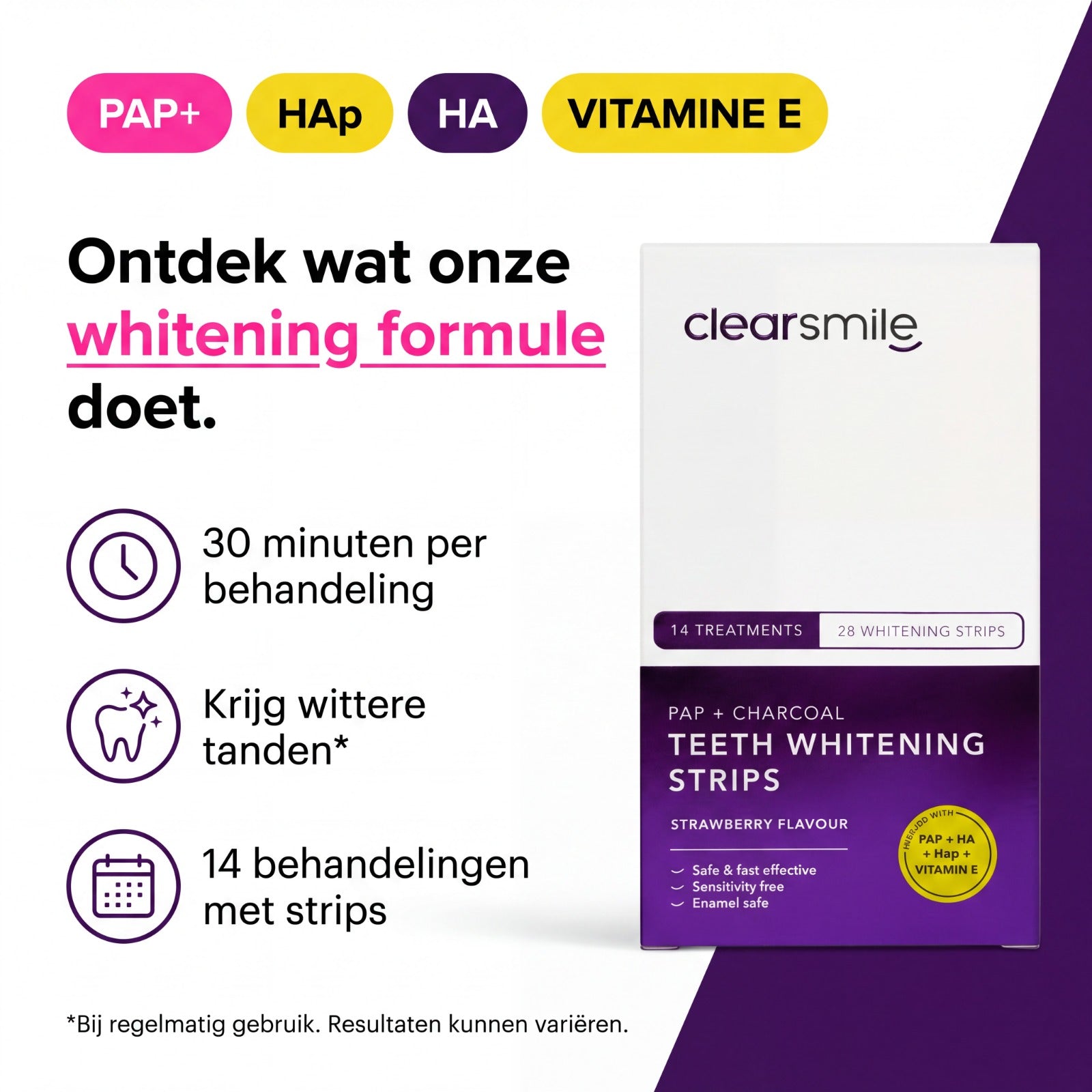PAP+ Whitening Strips - Zonder pijn, wittere tanden